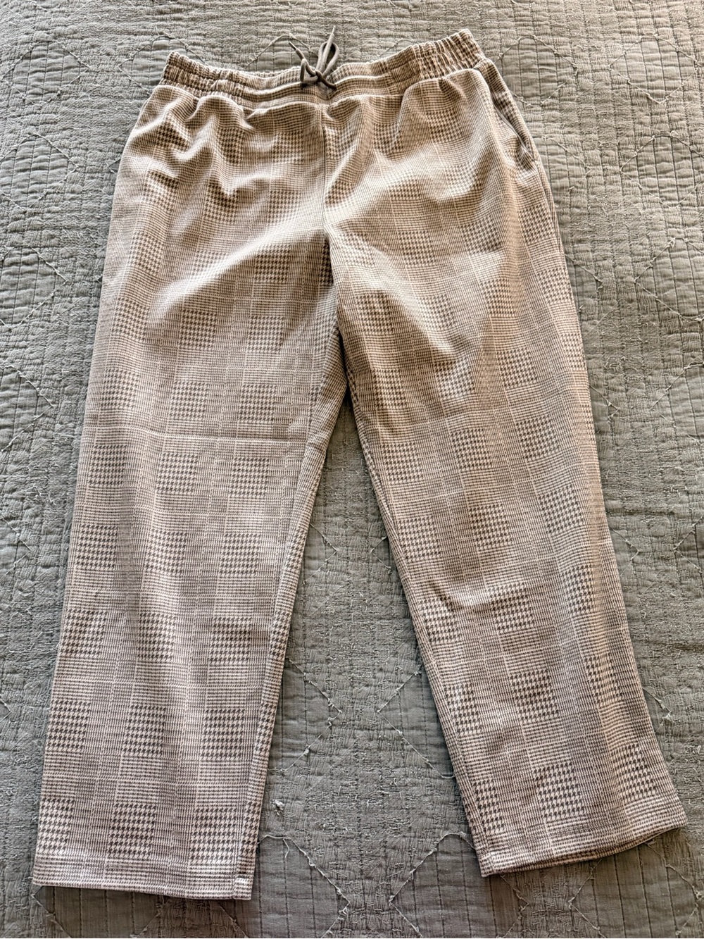 Women's Herringbone Drawstring Casual Pants - Silver